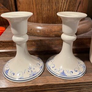 Lenox Chinastone Country Blue candle holders